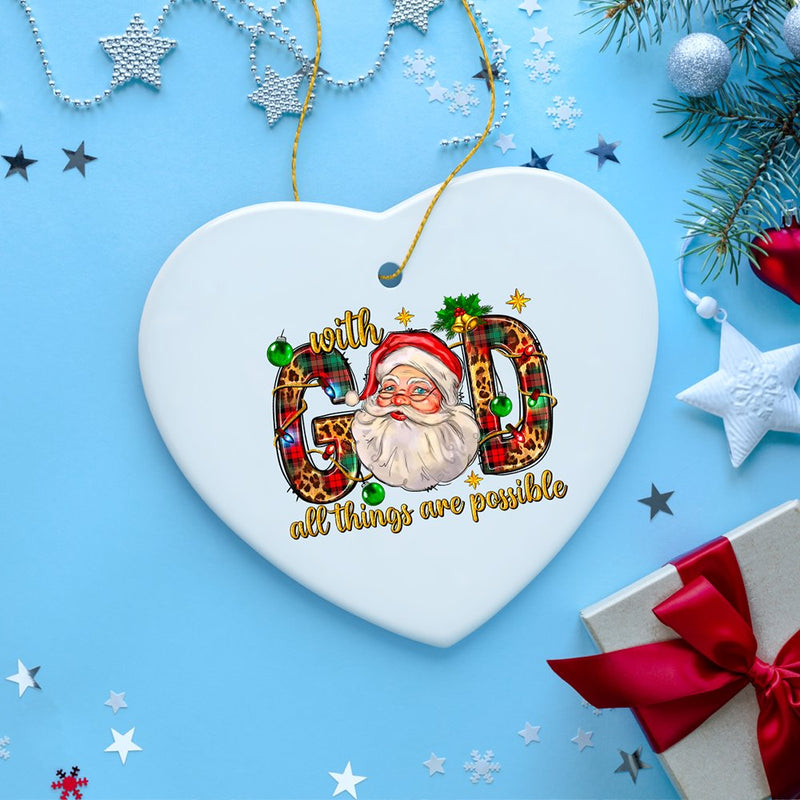 With God All Things are Possible Festive Christmas Ornament