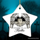 Rest In Peace Skeleton Keepsake Personalized Ornament, Halloween Themed Memorial Gift