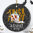 Trick or Treat Spooky Cute Kids Custom Ornament, Halloween Ghost and Pumpkin Children’s Gift