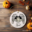 Rest In Peace Skeleton Keepsake Personalized Ornament, Halloween Themed Memorial Gift
