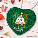 Trick or Treat Spooky Cute Kids Custom Ornament, Halloween Ghost and Pumpkin Children’s Gift