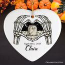 Rest In Peace Skeleton Keepsake Personalized Ornament, Halloween Themed Memorial Gift