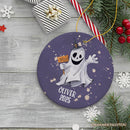 Customized Spooky Ghost Phantom Playful Halloween Ornament
