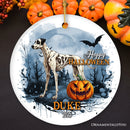 Unique Halloween Skeleton Dog Personalized Ornament, Spooky Season Breed Pet Home Decor