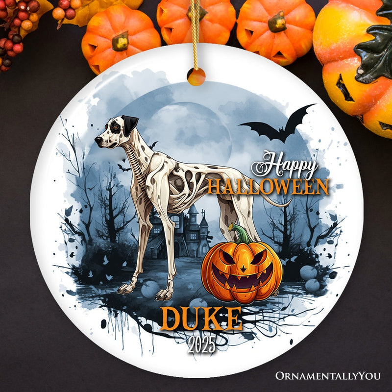 Unique Halloween Skeleton Dog Personalized Ornament, Spooky Season Breed Pet Home Decor