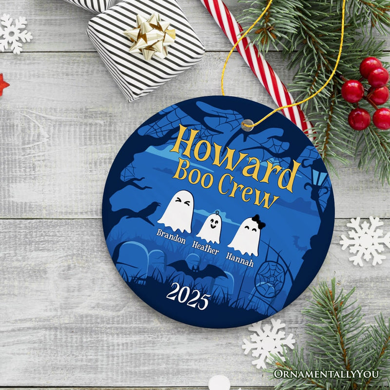 Halloween Ghost Family Members Personalized Ornament, Cute Boo Crew Gift, Spooky Season Home Decor