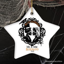 Gothic First Halloween Married Custom Ornament, Skeleton Couple Wedding Personalized Gift
