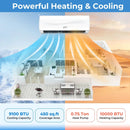 9100 BTU 20.5 SEER2 115V Mini Split Air Conditioner with Heat Pump by LJGDeals