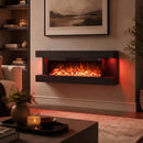 32-Inch Wall Mount Electric Fireplace with WiFi & Floating Mantel