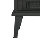 Black Electric Heater Free Standing Stove, 3D Flame Overheat Protection Adjustable Thermostat, 1500W