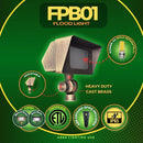 FPB01 Brass 12V Low Voltage Rectangular LED Directional Floodlight Adjustable Lighting by Kings Outdoor Lighting