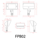 FPB02 Cast Brass Flood Light | 2W-7W 3000K Warm White Integrated LED 12V Low Voltage Landscape Light