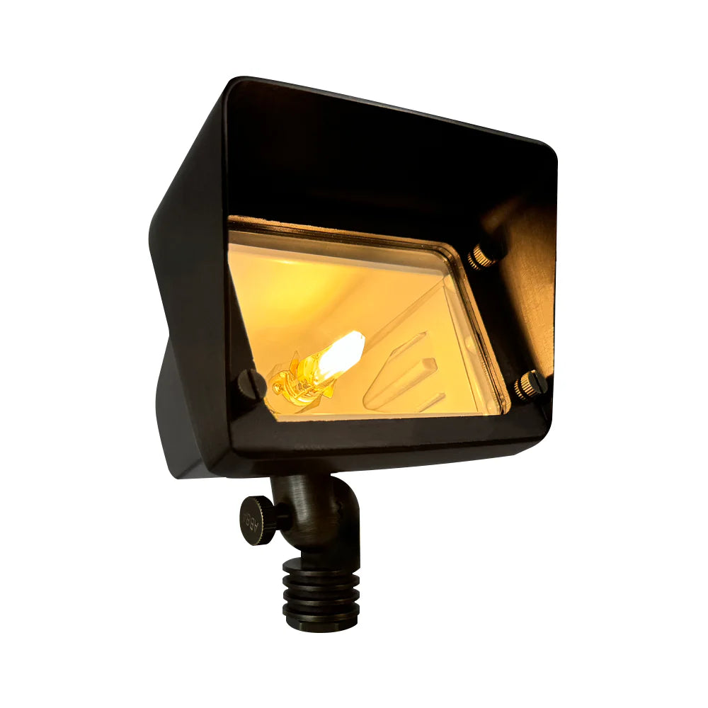 FPB05 Cast Brass Rectangular LED 12V Low Voltage Directional Floodlight Adjustable Landscape Lighting MR16 Socket, photo 8 of 17