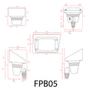 FPB05 Cast Brass Rectangular LED 12V Low Voltage Directional Floodlight Adjustable Landscape Lighting