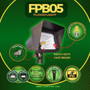 FPB05 Cast Brass Rectangular LED 12V Low Voltage Directional Floodlight Adjustable Landscape Lighting MR16 Socket by Kings Outdoor Lighting