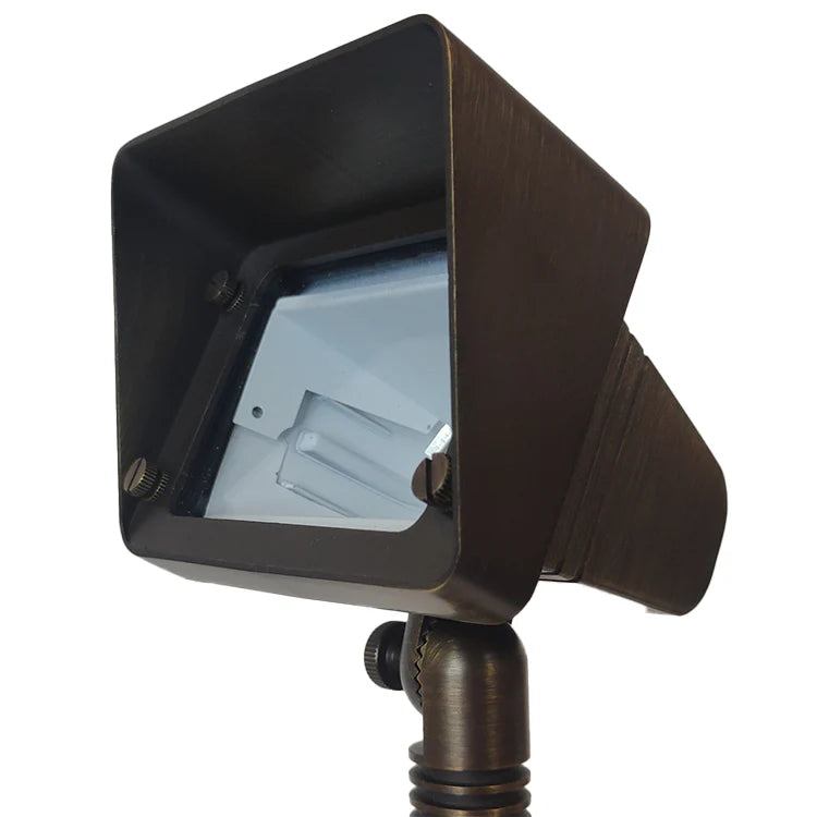 FPB05 Cast Brass Rectangular LED 12V Low Voltage Directional Floodlight Adjustable Landscape Lighting MR16 Socket, photo 16 of 17