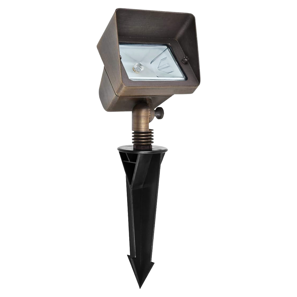 FPB05 Cast Brass Rectangular LED 12V Low Voltage Directional Floodlight Adjustable Landscape Lighting MR16 Socket, photo 5 of 17