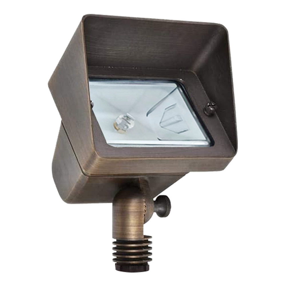 FPB05 Cast Brass Rectangular LED 12V Low Voltage Directional Floodlight Adjustable Landscape Lighting MR16 Socket