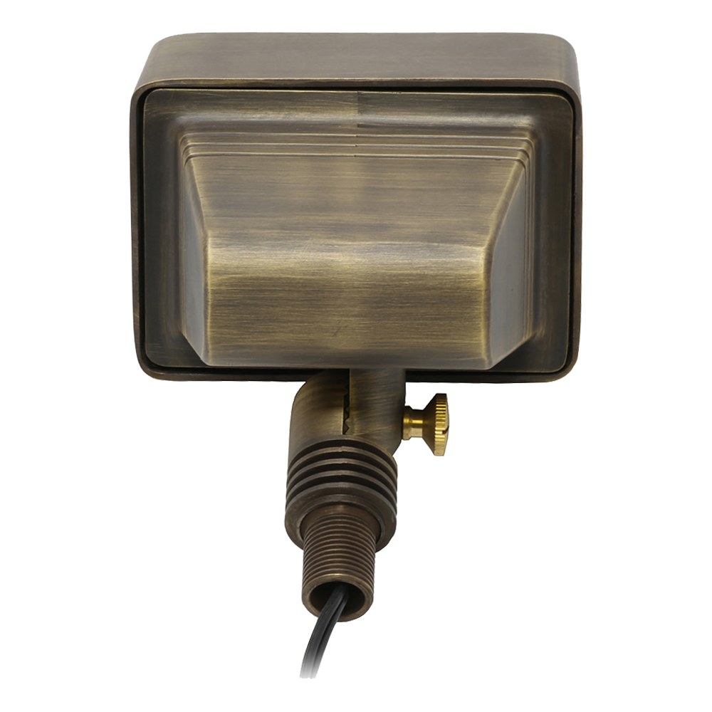 FPB05 Cast Brass Rectangular LED 12V Low Voltage Directional Floodlight Adjustable Landscape Lighting MR16 Socket, photo 9 of 17