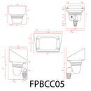FPBCC05 Cast Brass 3CCT Adjustable 3W-10W Rectangular Built-In LED Flood Light 12V Low Voltage Floodlight Fixture