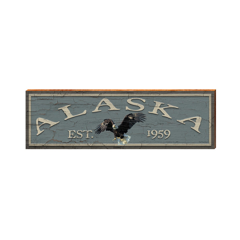Alaska Eagle Wooden Sign | Wall Art Print on Real Wood