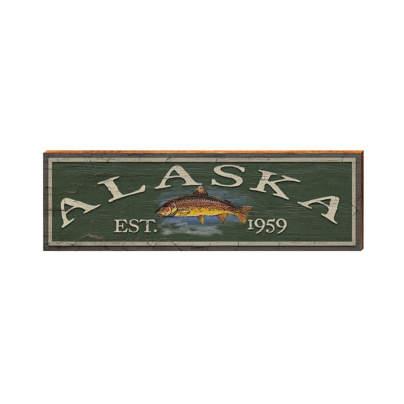 Alaska Trout Wooden Sign | Wall Art Print on Real Wood
