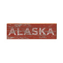Alaska Red & White Wooden Sign | Wall Art Print on Real Wood