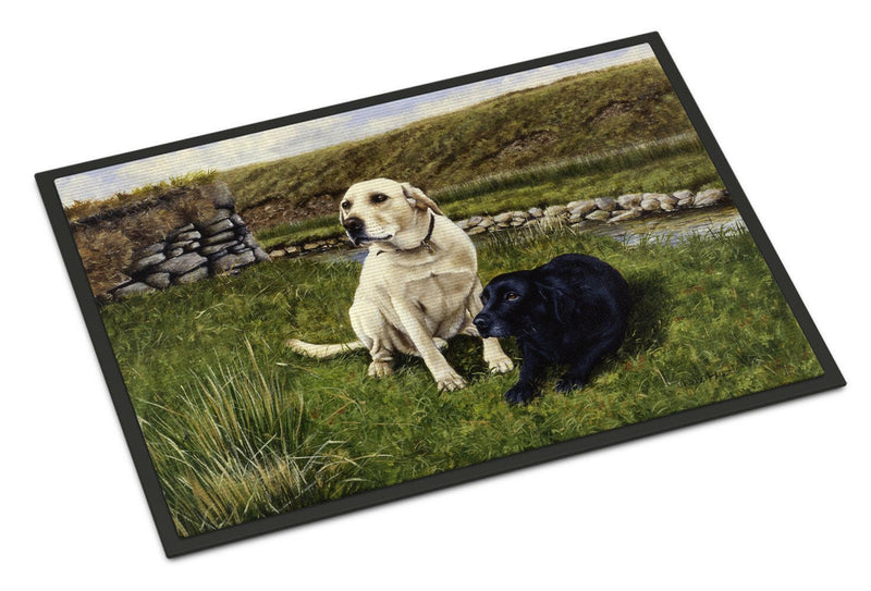 Yellow and Black Labradors Indoor or Outdoor Mat 24x36 FRF0018JMAT