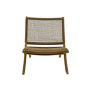 Jamaican Natural Outdoor Folding Lounge Chair with Polystrand Seat