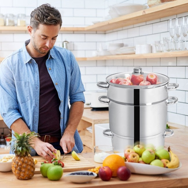 11 Quart Stainless Steel Steamer / Fruit Vegetable Juicer, photo 4 of 4