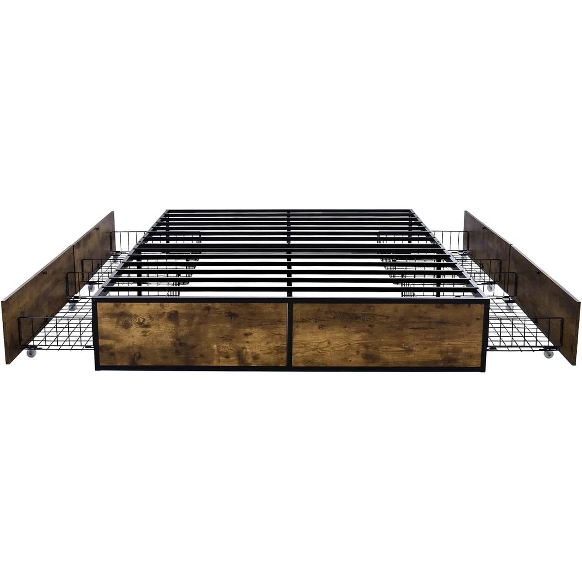 Full Metal Wood Platform Bed Frame with 4 Storage Drawers - 600 lbs Max Weight, photo 2 of 5