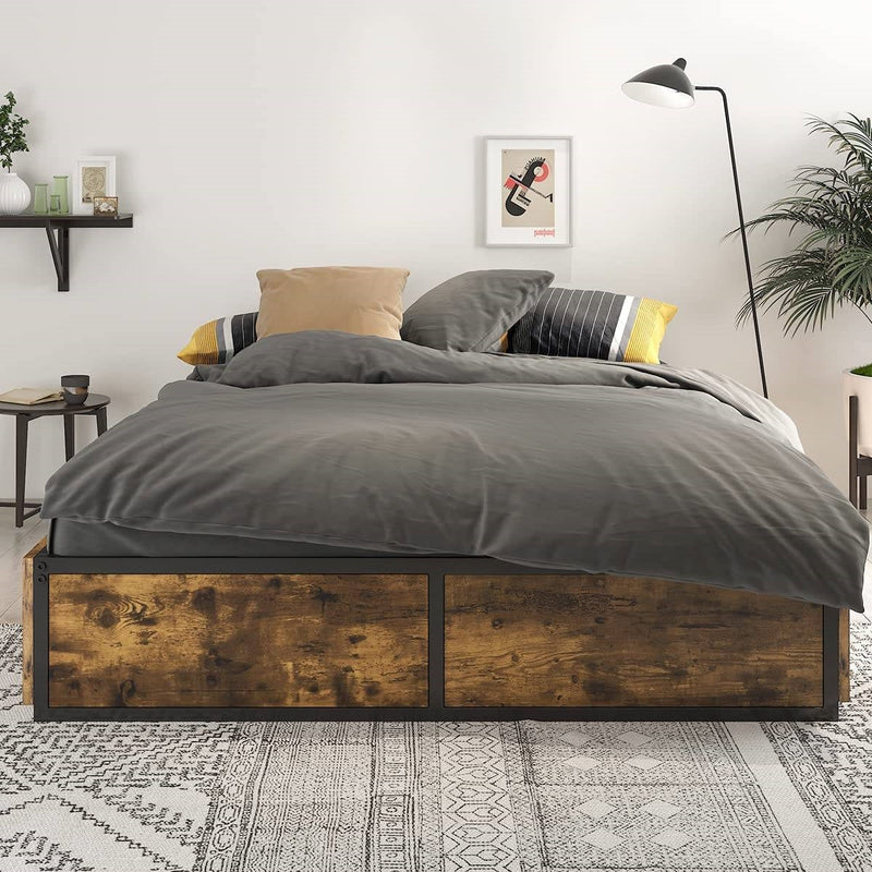 Full Metal Wood Platform Bed Frame with 4 Storage Drawers - 600 lbs Max Weight, photo 4 of 5