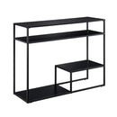 Fasi 42" Metal and Wood Entry Table with Tiered Shelves