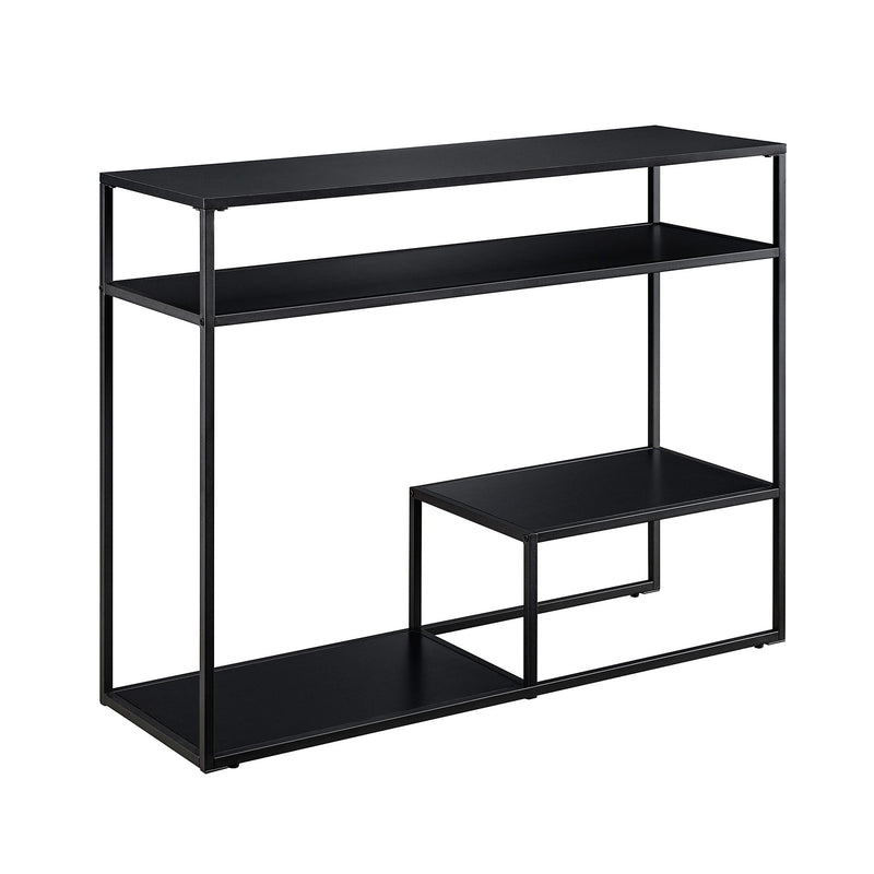 Fasi 42" Metal and Wood Entry Table with Tiered Shelves