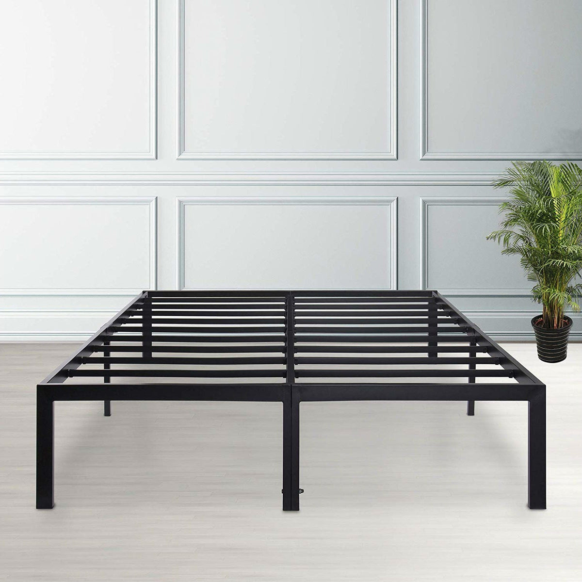 Full size Heavy Duty Black Metal Platform Bed Frame, photo 5 of 5