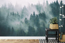 Foggy Forest Mountain Wallpaper Mural.