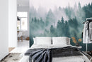 Foggy Forest Mountain Wallpaper Mural.