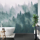 Foggy Forest Mountain Wallpaper Mural.