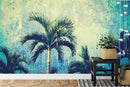Urban Jungle Tropical Tree Wallpaper Mural. Grunge Decor.