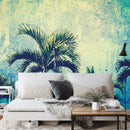 Urban Jungle Tropical Tree Wallpaper Mural. Grunge Decor.