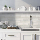 White 3x6 Polished Beveled Subway Marble Tile (40 pack, 5 sq ft/case) - Sample