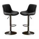 Swivel Counter Height Bar Stools with Backs, Synthetic Leather & Iron Frame (Set of 2)