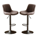 Swivel Counter Height Bar Stools with Backs, Synthetic Leather & Iron Frame (Set of 2)