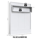 Easy-Lift Full Murphy Wall Bed in Grey with Shelf