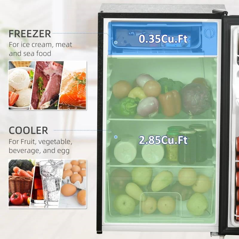 Compact Refrigerator Mini Fridge/Freezer 3.2 Cu.Ft, Black, photo 3 of 3