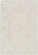 Fyffe Embossed Beige Wool Area Rug