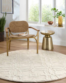 Fyffe Embossed Beige Wool Area Rug