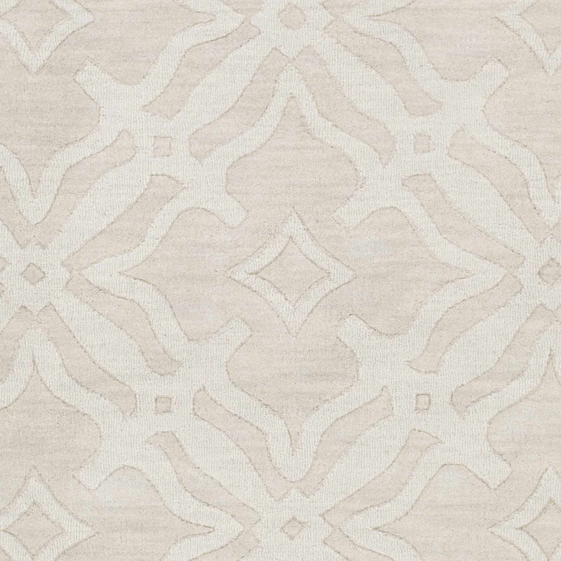 Fyffe Embossed Beige Wool Area Rug