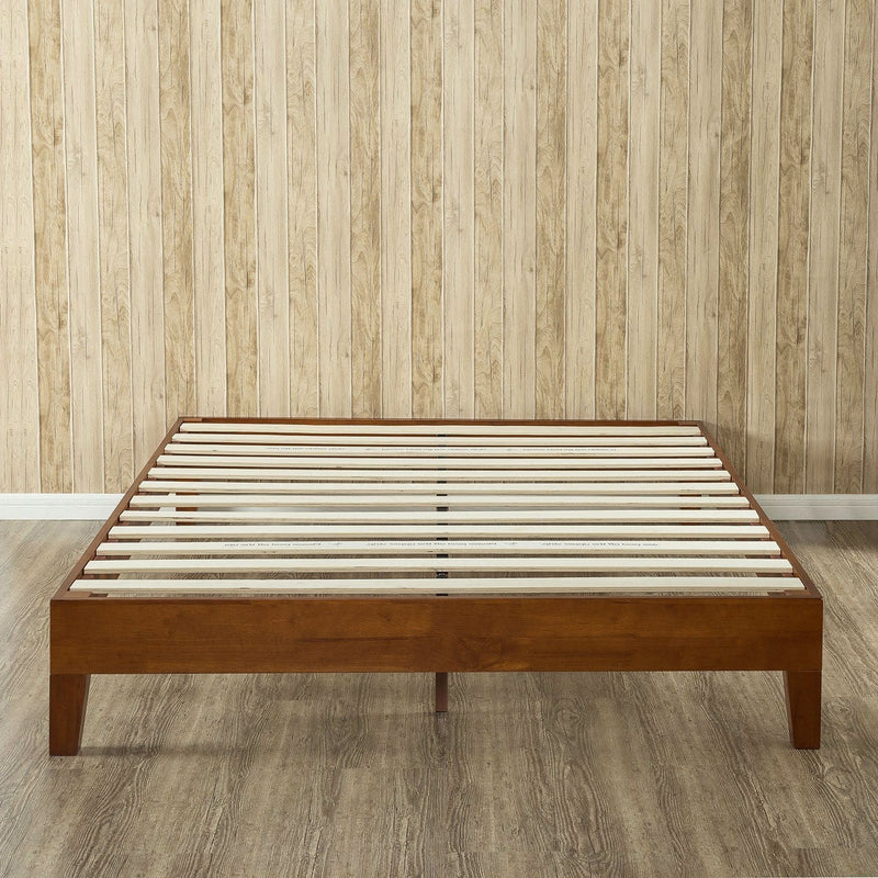 Full size Low Profile Platform Bed Frame in Cherry Wood Finish, photo 3 of 4
