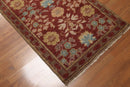 2'6" x 10' Runner Hand knotted Turkish Oushak Vegetable Dyes wool Area rug Rust